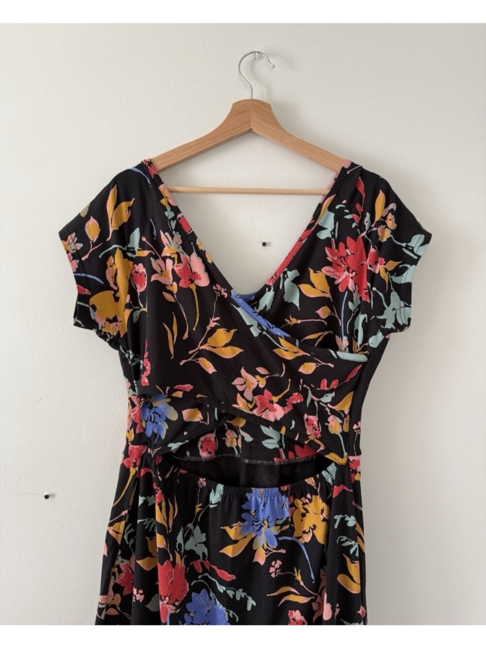 Pact Organic Cotton Floral Crossback Fit&flare Midi Shirt Dress Feminine XL - Picture 5 of 9